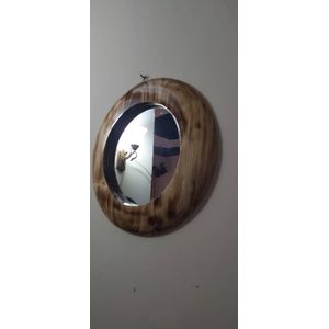 Wooden mirror Medium burrito wood 45cm circular