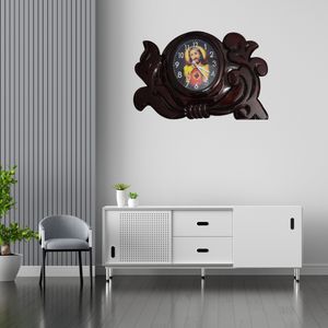 Kellyson Creatives Jesus Wooden Wall Clock - Dark