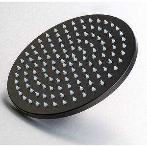 Black Round Shower Rose â€“ 200mm