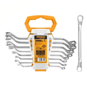 Ingco HKSPA3088 Offset Ring Spanner 8-Pieces Set, 6-22 mm Size.
