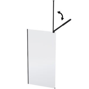 Lectro Shower Screen (1400 x 2000 x 8mm) (Matt Black)