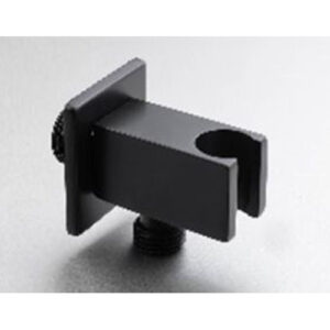 Square Wall Outlet With Bracket â€“ Matt Black