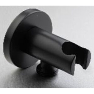 (CD) Round Wall Outlet With Bracket â€“ Matt Black