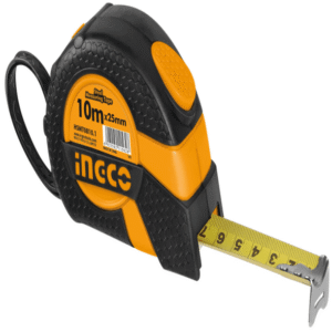 INGCO INDUSTRIAL STEEL MEASURING TAPE 10MX25MM WITH RUBBER COVER BLACK